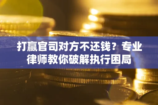武汉打赢官司对方不还钱？专业律师教你破解执行困局