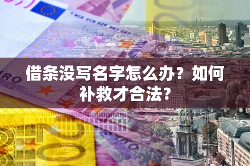 武汉借条没写名字怎么办？如何补救才合法？