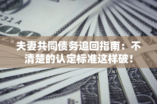武汉夫妻共同债务追回指南：不清楚的认定标准这样破！